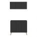 Conjunto Gabinete de Banheiro e Armário Aéreo 3 Portas Retrô Multimóveis MP5055 Preto/Natural