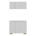 Conjunto Lavanderia Multiuso Armário Aéreo e Balcão 3 Portas Multimóveis MP5051 Branco/Natural