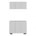 Conjunto Lavanderia Multiuso Armário Aéreo e Balcão 3 Portas Multimóveis MP5051 Branco/Preto