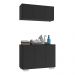 Conjunto Lavanderia Multiuso Armário Aéreo e Balcão 3 Portas Multimóveis MP5051 Preto/Branco
