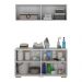 Conjunto Lavanderia Multiuso Armário Aéreo e Balcão 4 Portas Multimóveis MP5054 Branco/Natural