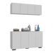 Conjunto Lavanderia Multiuso Armário Aéreo e Balcão 4 Portas Multimóveis MP5054 Branco/Preto
