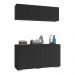Conjunto Lavanderia Multiuso Armário Aéreo e Balcão 4 Portas Multimóveis MP5054 Preto/Branco