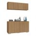 Conjunto Lavanderia Multiuso Armário Aéreo e Balcão 4 Portas Multimóveis MP5054 Rustic/Branco