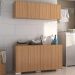 Conjunto Lavanderia Multiuso Armário Aéreo e Balcão 4 Portas Multimóveis MP5054 Rustic/Branco