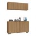 Conjunto Lavanderia Multiuso Armário Aéreo e Balcão 4 Portas Multimóveis MP5054 Rustic/Preto