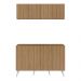 Conjunto Lavanderia Retrô Multiuso Armário Aéreo e Balcão 4 Portas Multimóveis MP5053 Rustic/Branco