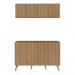 Conjunto Lavanderia Retrô Multiuso Armário Aéreo e Balcão 4 Portas Multimóveis MP5053 Rustic/Natural