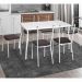 Conjunto Mesa de Jantar 115cm com 6 Cadeiras Multimóveis CR50137 Branco/Marrom