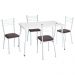 Conjunto Mesa de Jantar 115cm com 6 Cadeiras Multimóveis CR50137 Branco/Marrom