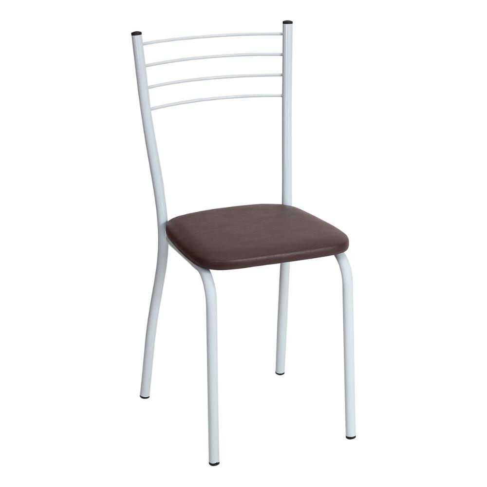 Conjunto Mesa de Jantar 115cm com 6 Cadeiras Multimóveis CR50137 Branco/Marrom