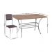 Conjunto Mesa de Jantar 137cm com 6 Cadeiras Multimóveis CR50139 Nogueira/Marrom