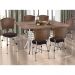Conjunto Mesa de Jantar 137cm com 6 Cadeiras Multimóveis CR50140 Nogueira/Marrom