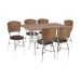 Conjunto Mesa de Jantar 137cm com 6 Cadeiras Multimóveis CR50140 Nogueira/Marrom
