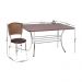 Conjunto Mesa de Jantar 137cm com 6 Cadeiras Multimóveis CR50140 Nogueira/Marrom