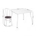 Conjunto Mesa de Jantar 90cm com 4 Cadeiras Multimóveis CR50133 Branco/Marrom