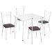 Conjunto Mesa de Jantar 90cm com 4 Cadeiras Multimóveis CR50134 Branco/Marrom