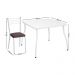 Conjunto Mesa de Jantar 90cm com 4 Cadeiras Multimóveis CR50134 Branco/Marrom