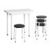Conjunto Mesa de Jantar Dobrável 65,5cm com 4 Banquetas Multimóveis CR50141 Branco/Preto
