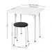 Conjunto Mesa de Jantar Dobrável 65,5cm com 4 Banquetas Multimóveis CR50141 Branco/Preto