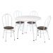 Conjunto Mesa de Jantar Redonda 90cm com 4 Cadeiras Multimóveis CR50135 Branco/Marrom