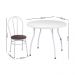 Conjunto Mesa de Jantar Redonda 90cm com 4 Cadeiras Multimóveis CR50135 Branco/Marrom