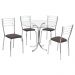 Conjunto Mesa de Jantar Redonda com Vidro 80cm com 4 Cadeiras Multimóveis CR50138 Marrom