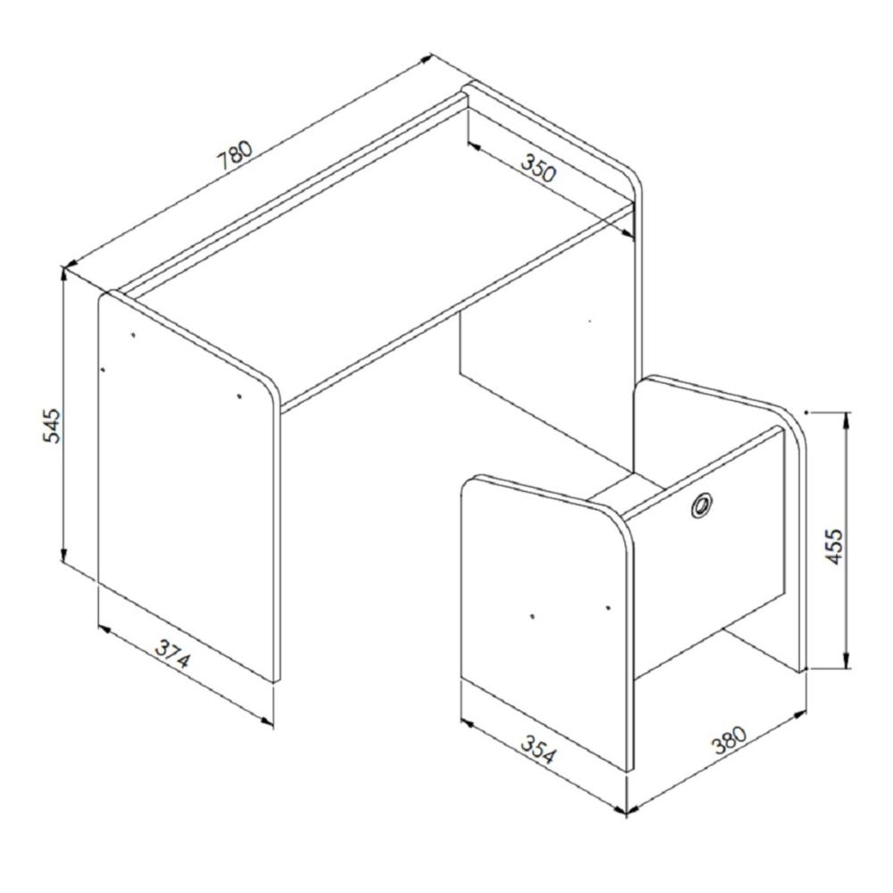 Conjunto Mesa e Cadeira Infantil Multimóveis CR40122 Branco