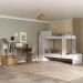 Conjunto Quarto Beliche com Colchão/Escrivaninha Multimóveis MP4227 Branco/Rustic