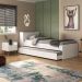 Conjunto Quarto Bicama com Baú e Mesa de Cabeceira Retrô Multimóveis MP4120 Branco/Natural