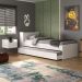 Conjunto Quarto Bicama com Baú e Mesa de Cabeceira Suspensa Multimóveis MP4119 Branco