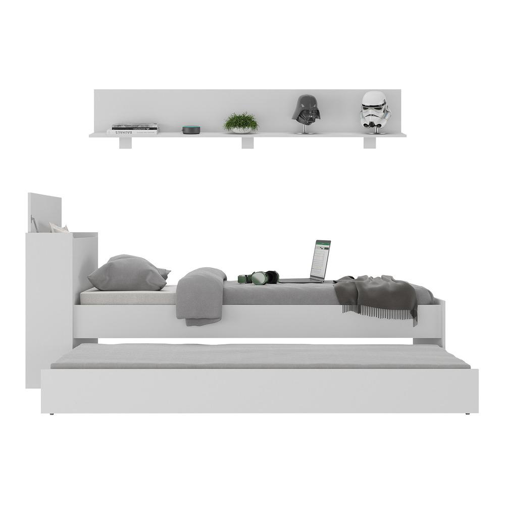 Conjunto Quarto Bicama com Baú e Prateleira 175cm Multimóveis MP4118 Branco
