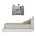 Conjunto Quarto Bicama com Colchão e Baú/Balcão 2 Portas Multimóveis MP4219 Branco