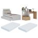 Conjunto Quarto Bicama com Colchão e Baú/Escrivaninha Multimóveis MP4224 Branco/Rustic