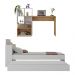 Conjunto Quarto Bicama com Colchão e Baú/Escrivaninha Multimóveis MP4224 Branco/Rustic