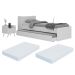 Conjunto Quarto Bicama com Colchão e Baú/Mesa de Cabeceira Retrô Multimóveis MP4222 Branco