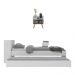 Conjunto Quarto Bicama com Colchão e Baú/Mesa de Cabeceira Retrô Multimóveis MP4222 Branco/Natural