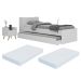 Conjunto Quarto Bicama com Colchão e Baú/Mesa de Cabeceira Retrô Multimóveis MP4222 Branco/Natural