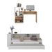 Conjunto Quarto Bicama com Colchão e Baú/Prateleira/Escrivaninha Multimóveis MP4228 Branco/Rustic