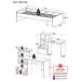 Conjunto Quarto Cama de Solteiro com Escrivaninha Multimóveis MP4124 Branco/Rustic