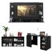 Conjunto Sala de Estar Painel TV 60" / Aparador / Mesa Dobrável Lara Multimóveis Preto