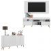 Conjunto Sala de Estar Rack + Painel TV 65" e Aparador Retrô Sofia Multimóveis Branco/Natural