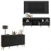 Conjunto Sala de Estar Rack + Painel TV 65" e Aparador Retrô Sofia Multimóveis Preto/Natural
