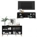 Conjunto Sala de Estar Rack + Painel TV 65" e Aparador Retrô Sofia Multimóveis Preto/Natural