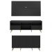 Conjunto Sala de Estar Rack + Painel TV 65" e Aparador Retrô Sofia Multimóveis Preto/Natural