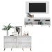 Conjunto Sala de Estar Rack/Painel TV/Aparador Multimóveis Sofia FG1005 Branco/Natural