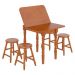 Conjunto Sala de Jantar com Mesa Dobrável e 4 Banquetas Multimóveis CR50117 Mel