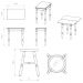 Conjunto Sala de Jantar com Mesa Dobrável e 4 Banquetas Multimóveis CR50117 Mel