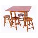 Conjunto Sala de Jantar com Mesa Dobrável e 4 Banquetas Multimóveis CR50117 Mel