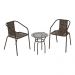 Conjunto para Jardim com Mesa de Centro Vidro 50cm e 2 Cadeiras Junco Sintético Multimóveis CR8007 Café Mesclado